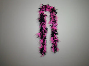 Pink and Black Two Tone Feather Boas - Case (10 Dozen)